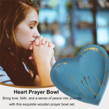 Prayer Bowl Wooden Prayer Bowls with Prayer Cards Heart Decor Bowl WithCross Christian Gift Religious Gift for Women