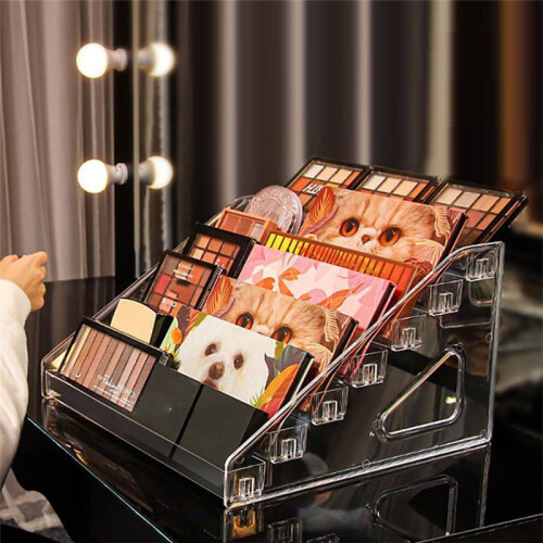 Multi-Layer Ladder Rack Storage Rack Cosmetic Lipstick Display Rack Transparent Storage Box 1