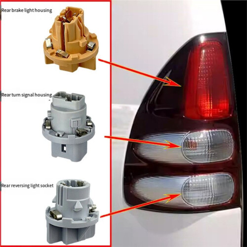 3pcs for  Land  Prado LC120 2003-2009 Bulb Base Tail Light Socket Brake Light Socket Reversing Light Socket 2