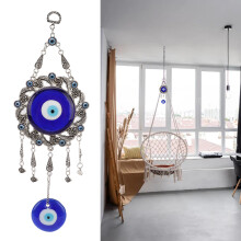 Turkish Blue Eye Wall Art Hollow Flower Pendant Lucky Home Office Wall Decor