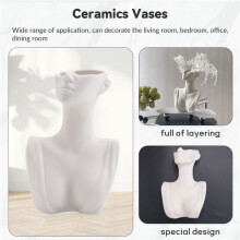 Kreative menschliche Kopf Gesicht Blumen vasen Porträt Vase Dekorative nordische Blumen topf Ornament Keramik Statue Handwerk Zuhause