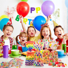 100 Stuks Verjaardagszakjes voor Kinderen, Transparante Zakjes voor Snoepkoekjes, Cadeauzakjes, Cellofaanzakjes voor Snoepverjaardagscadeaus,