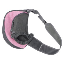 Sac de transport ajustable en mesh respirant pour chien, porte-main, rose, taille L