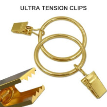 40 PCS Curtain Rings with Clips,Curtain Clip Rings Hooks,1.5 Inch Diameter Fits to 1.2 Inch Rod,Drapery Rings Gold