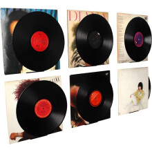 Black Vinyl Record Shelf Wall Mount 12 Pack,Vinyl Holder Wall,Acrylic Album Record Holder Display