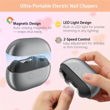 Electric Nail Clipper with Polishing, Automatic Nail Trimmer with Nail Scraps Storage, for Adults, Seniors, and Kids