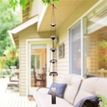 2X Bell Wind Chimes Temple Wind Bell with 5 Bells,Feng Shui Wind Chime for Home Yard Decoration Memorial Wind Chime
