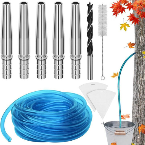 5PCS Stainless Steel Maple Faucet Tips Maple Syrup Tapping Kit Maple Syrup Synthetic Filter Maple Syrup Filter Set 1