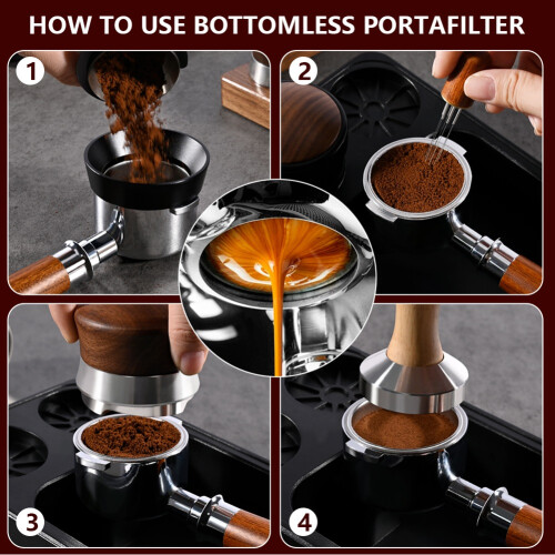 E61 58MM 2 Ears Coffee Bottomless Universal Handle with Filter Basket Espresso Machine Accessories Tools 2