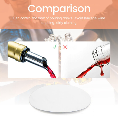 100Pcs 3Inch Silver Wine Pourer Disk Drip-Proof Drip Pouring Pour Spout Wine Pouring Disk
