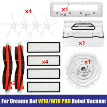 Suitable for Bot W10 W10Pro Vacuum Cleaner Accessories, Main Side Brush, HEPA Filter, Mop Cloth Spare Parts