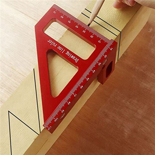 2X 3D Multi-Angle Measuring Ruler 45/90 Degree Aluminum Alloy Drawing  Ruler High-Precision Layout Measurement Tool 2