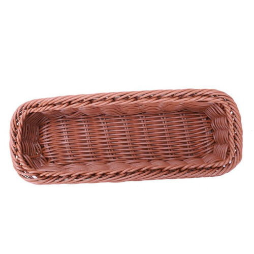 6pc Rattan Plastic Basket Cutlery Basket Rectangular Storage Box Cutlery Fork Chopsticks Bread Cake Fruit Storage 1