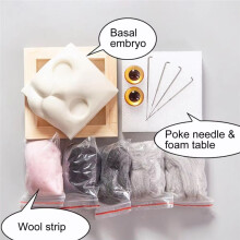 Kit de Tricot pour Poupée à Tête de Chat avec Cadre Photo et Base, Fournitures de Bricolage Interactives en Feutre de Laine A