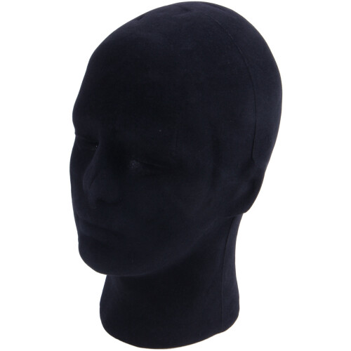Polystyrene Black Foam Men Model Mannequin  Dummy Stand Shop Display Hat, 6 x BLACK