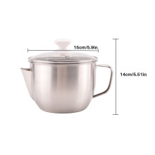 2X SéParateur D'Huile de Soupe en Acier Inoxydable 1000 Ml, SéParateur de Graisses D'Huile de Filtre à Huile avec Couvercle Passoire de Cuisson de