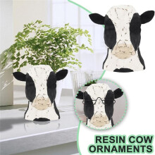Animal Glasses Stand Wooden Bull Eyeglass Holder,Cow Wearing Glasses Statues, Cow Shaped Glasses Display Stand