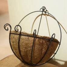 6 PCS Iron Wall Hanging Gentleman Basket 25cm Semi-Circular Plant Flower Wall Hanging Bracket Plant Hanger Decoration
