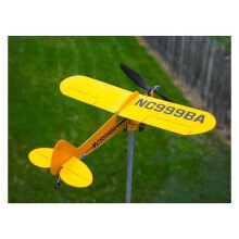 Thyggzjbs Piper J3 Cub AviãO Weathervane, Moinho de Metal 3D ÚNico e MáGico Escultura de Vento Ao Ar Livre CinéTico B