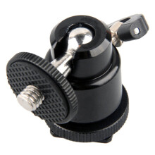 Aluminium Alloy 1/4" Mount with Flash Shoe for DSLR SLR Camera DV Monitor etc