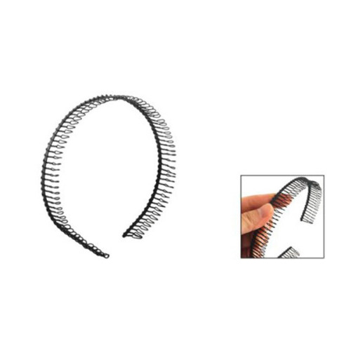 6X Cerchietto In Metallo Dentato Nero per Donna 2