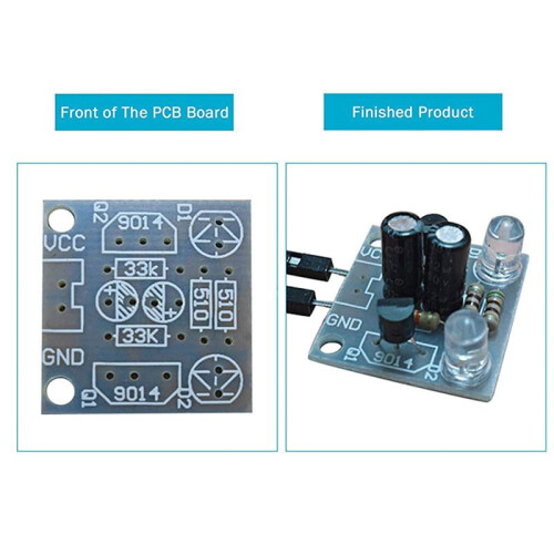 16-Piece Set 5mm LED Flash DIY Kit Electronic  Kit PCB Circuit Welding Skills Learning Training Kit 1