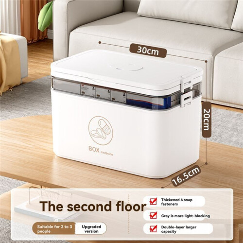Home Medicine Box Multi-Layer Compartments Medicine Storage Box Portable Multi-Function Home Emergency Medicine Box C 2