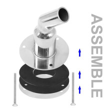 316 Stainless Steel Thru Hull/Ex-Exhaust for 24mm Tube Pipe Socket Hardware for Webasto Eberspacher (Bend)
