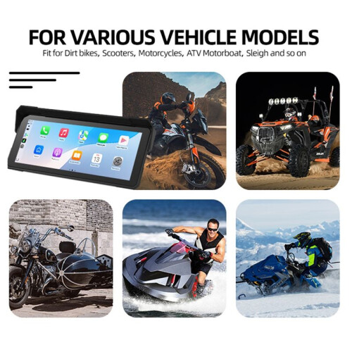 Motorcycle 8.1 Inch Navigation Screen Waterproof  Portable Screen Wireless Carplay Android Auto MP5 Player 2
