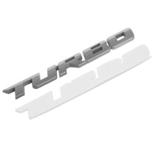 4X TURBO Universal Car Motorcycle Auto 3D Metal Emblem Badge Decal Sticker, Silver