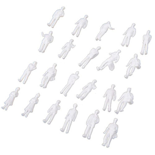 300Pcs HO Scale 1:100 White Model People Unpainted Train Figures 2