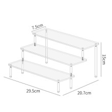 2X Acrylic Display Risers, Perfume Stand Organizer, Clear Acrylic Shelf Risers for Stands for Food, Tabletop Use