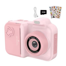 Fotocamera A Stampa Istantanea per Bambini Videocamera Digitale con Doppio Obiettivo, Stampa Fotografica, Carta Termica, Giocattolo, Regalo per