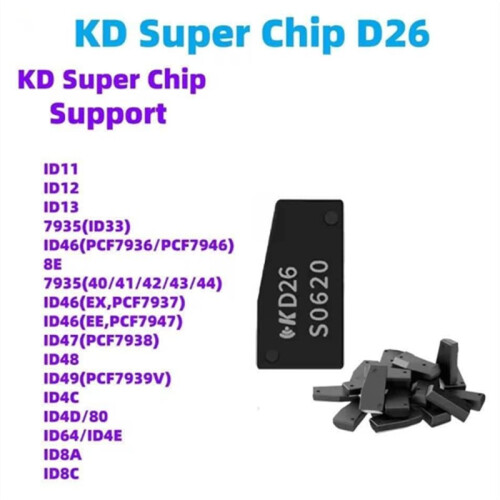 5 Chips Superpoderosos KEYDIY D26 Que Generan 8A, 8C, PCF7935, PCF7936, ID46, ID47, ID48, ID49, ID4E para KD-X2, KD-MAX y KD-X4.