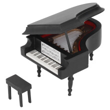 Cute Mini Beech Piano Doll House Instrument Glossy Shiny Paint Kids Toy 3.5cm