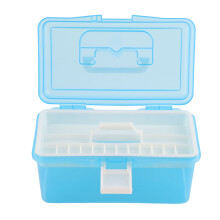 2 Layer Portable Plastic Toolbox 20x11x10.5cm for Household & Work