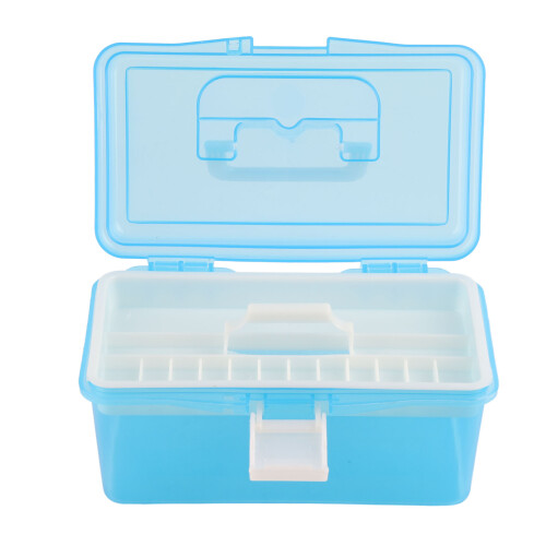 2 Layer Portable Plastic Toolbox 20x11x10.5cm for Household & Work
