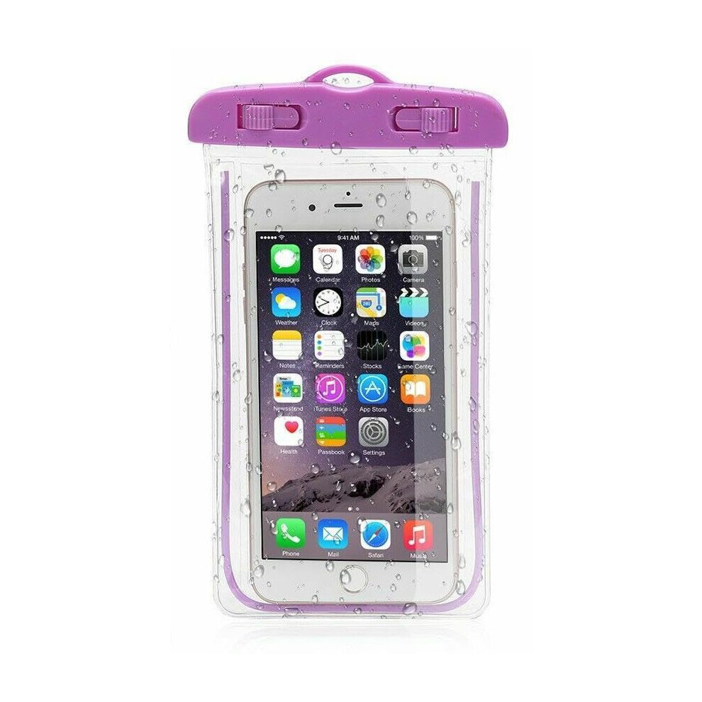 Ipx8 Waterproof Phone Pouch Floating Touch Screen Underwater Case With Adjustable Neck Strap Purple 9351714689397