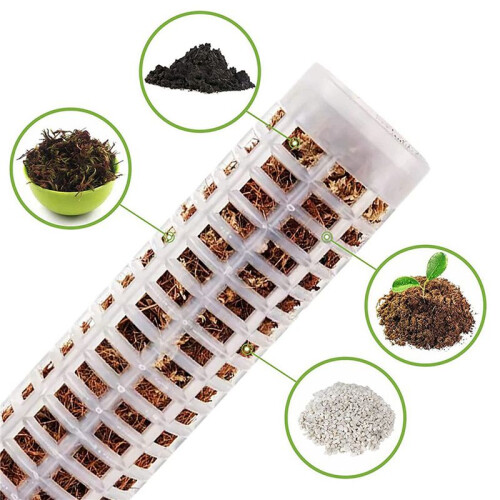 Poste de Musgo de PláStico de 12 Unidades, Poste de Malha de Musgo Transparente de 15 Polegadas, Estaca Pequena para Vasos de Plantas Monstera 1
