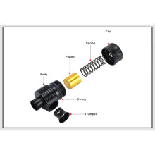 Black 50/50 Recirc Valve & Dump Valve Bov Blow Off Valve for A3 S3 A4 A6 A8 S4 TT 1.8 20v RACING TURBO 5743BK