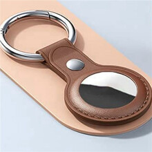 New Upgrade Version for Air Tag Holder with Keychain, Luxury Pu Leather,Suitable for Air Tag ( 8 Pack)