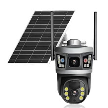 6MP V380Pro Dual Lens Solar Power 4G IP Dome Camera Full Color AI Humanoid Detection Home Security CCTV Baby Monitor
