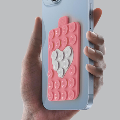 Silicone Phone Grip with Suction Cup Mount, Secure Reusable Holder for Handsfree Video and Stand 2