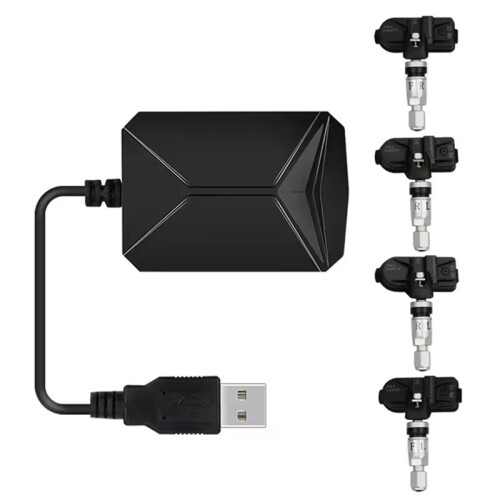 USB Android TPMS Reifendruckkontrollsystem Anzeige Warnsystem Intern Extern 4 Sensoren für Autonavigation 2