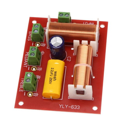 6Pcs 200W 3 Way Audio Speaker Crossover Treble + Midrange + Bass Independent Crossover Speakers Filter Frequency Divider 2