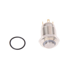 3V Tryckknappsbrytare DöRrklocka Knapp Blå LED 12 Mm Silver