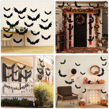 Hanging Bat Halloween Outdoor Decorations - Perfect for Hanging Outdoor Decorations  Trees, Porches, Yards Red