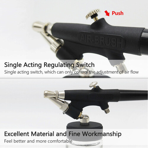 Mini Single Action Airbrush Kit 0.8mm Siphon Feed with 22cc Cups 1