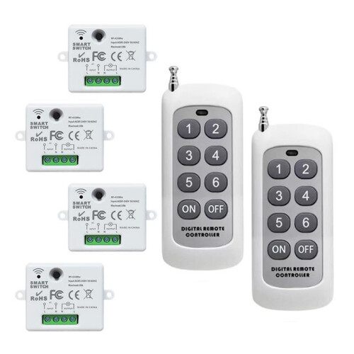 6 Buttons 433MHz RF   /Off  Wireless Remote Control  Household Wiring-Free Panel