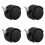 4X 6mm Threaded Stem 40mm Dual Wheel Rotatable Caster Black 1